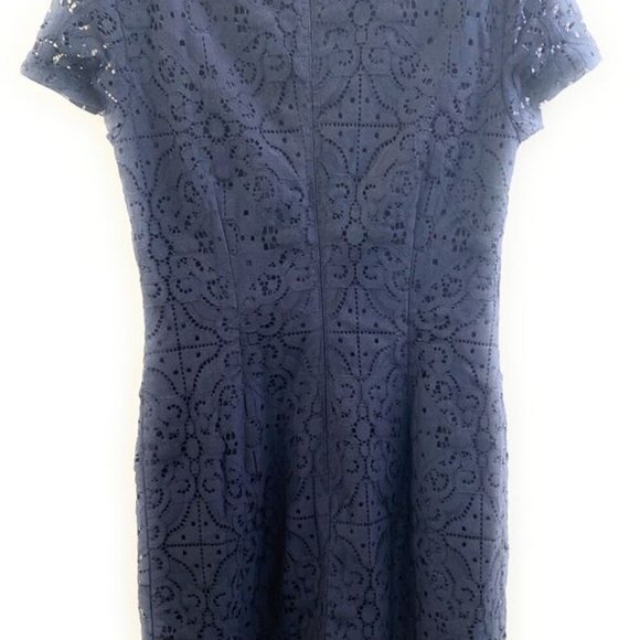 Banana Republic Factory Lace Sheath Dress Navy Size 00P Cap Sleeves NWT $100 - Picture 5 of 8